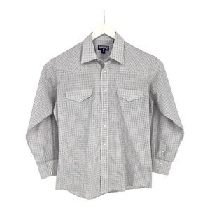 Panhandle‎ Western Button Down Shirt Pearl Snap Slim Fit Size 16 35 Plaid Men’s